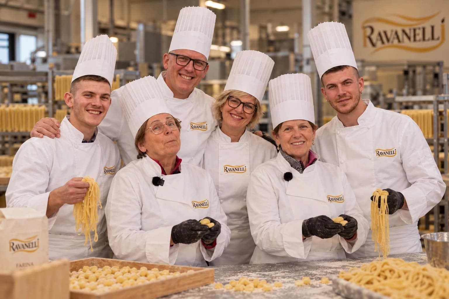 La famiglia Ravanelli nel laboratorio